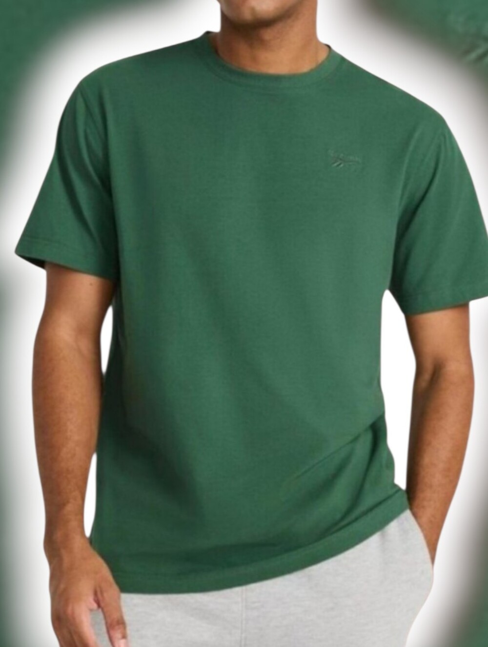 (NWT) Reebok® Vector Embroidery Crewneck T-Shirt - Pine Needle (Large)
